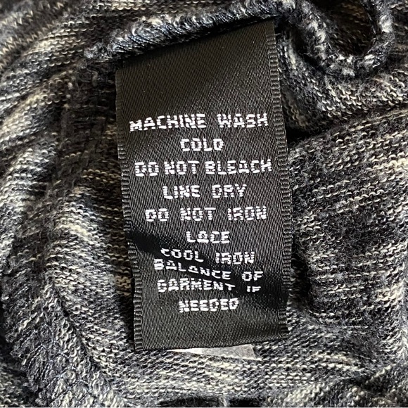 No Brand marled knit lace back round neck tie hem dolman sleeve acrylic top L - Picture 6 of 6